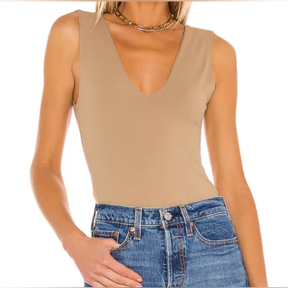 Free People Tops - FREE PEOPLE Keep it Sleek Bodysuit - Tan - Size XS  (NWT)